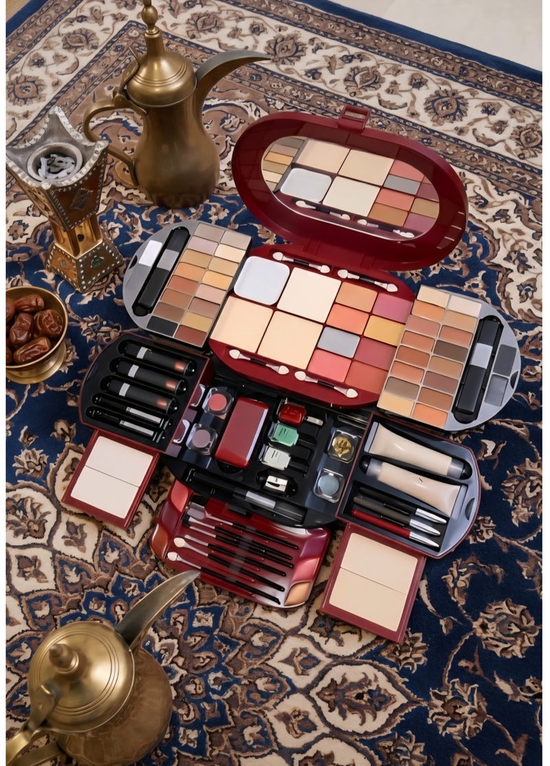 شمس . احصلي على إطلالة مشرقة كل يوم مع مجموعة المكياج الشاملة هذه! صُممت هذه المجموعة الاحترافية للنساء، وتحتوي على كل ما تحتاجينه لأي مناسبة - مثالية للمبتدئات ومحترفات المكياج على حد سواء. - Image 1